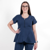Bluza medicala Lotus Flex, stretch, stil peplum, bleumarin, TRS-NP12 XL