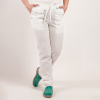 Pantaloni medicali Lotus Flex, stretch, cu elastic si snur, alb, CVC-SP2 2XL