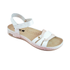 Sandale dama Leon 961, de vara, din piele, alb/somon 37