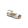 Sandale dama Leon 961, de vara, din piele, alb/turcoaz 37