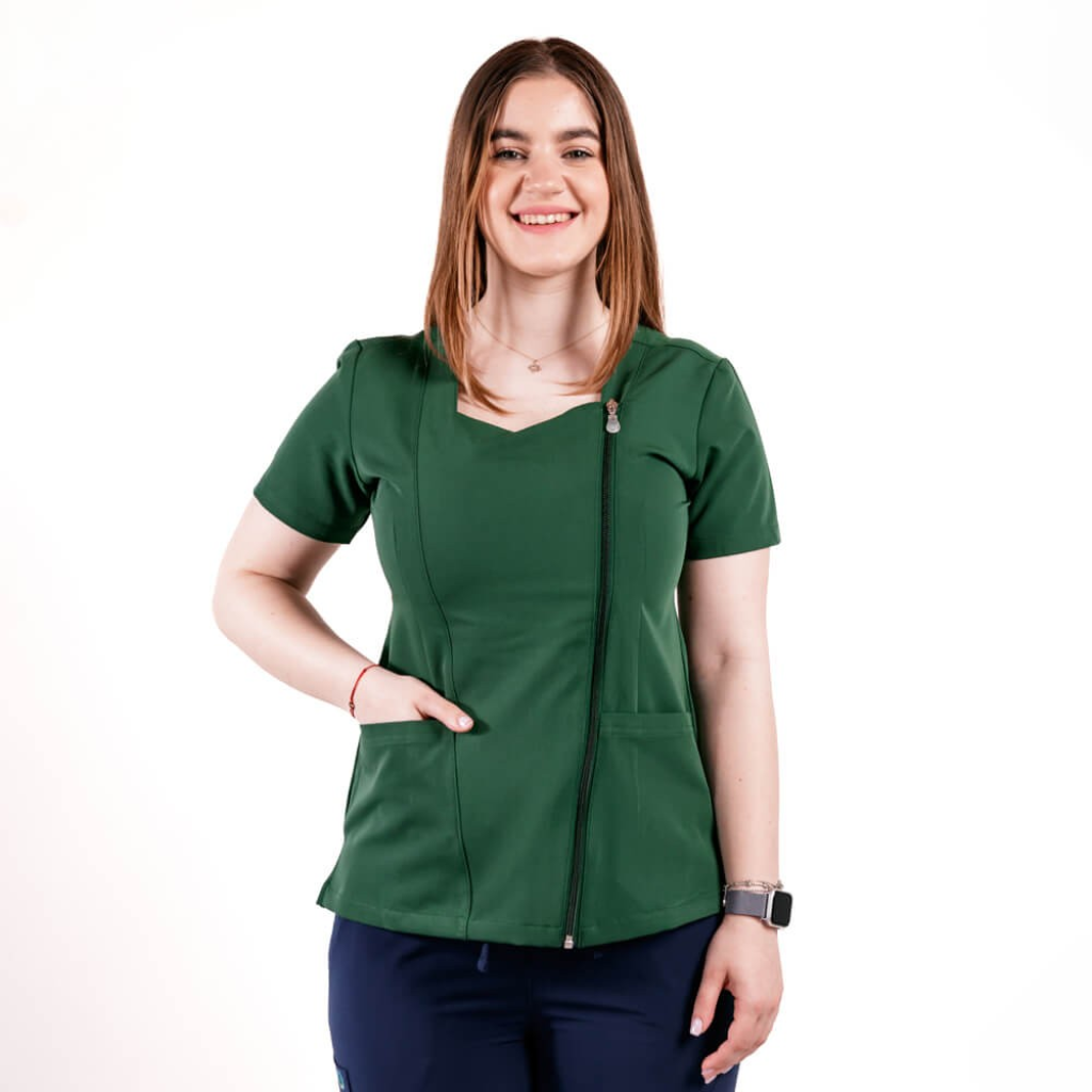 Bluza medicala Lotus Flex, stretch, verde hunter, TRS-NP11 L