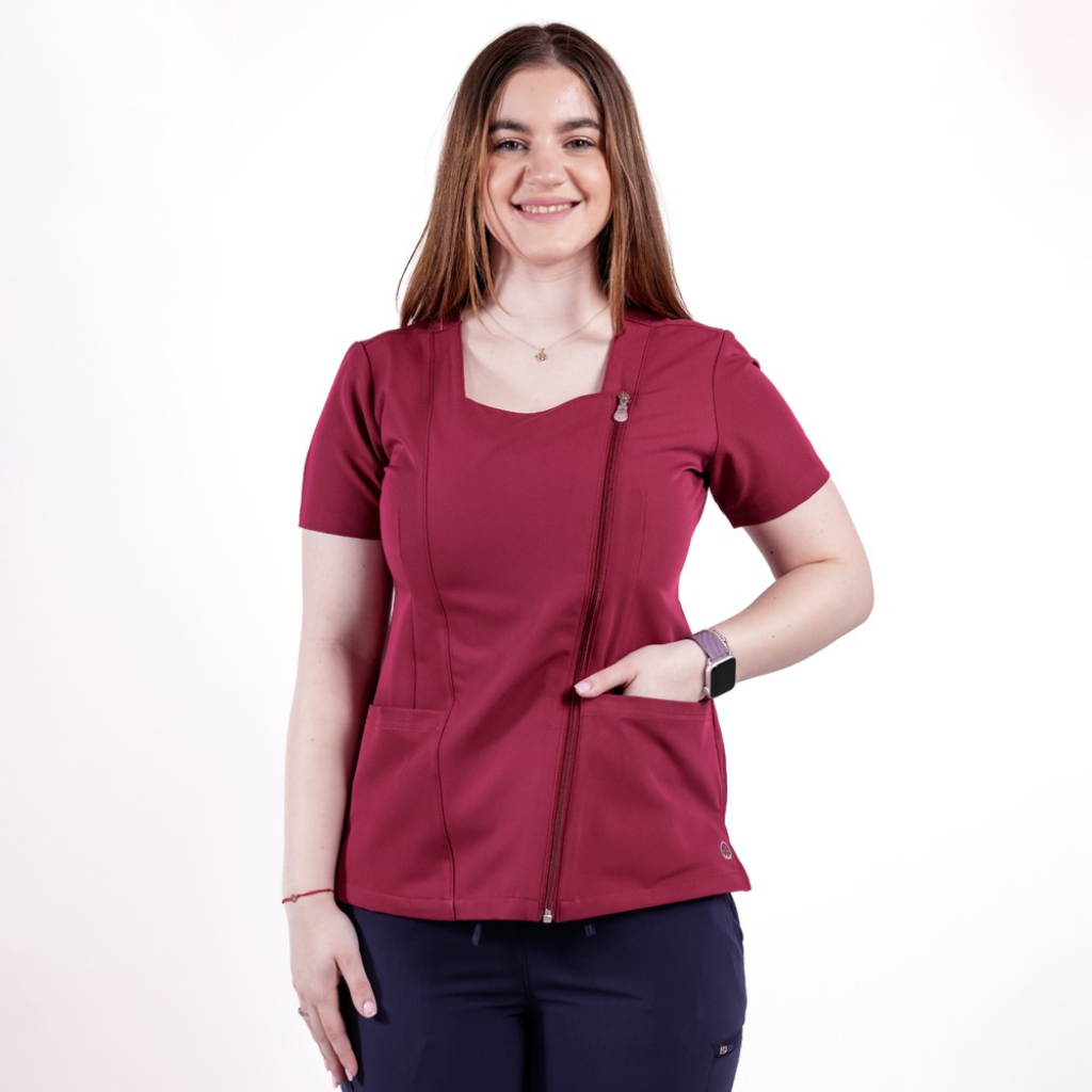 Bluza medicala Lotus Flex, stretch, visiniu, TRS-NP11 2XL