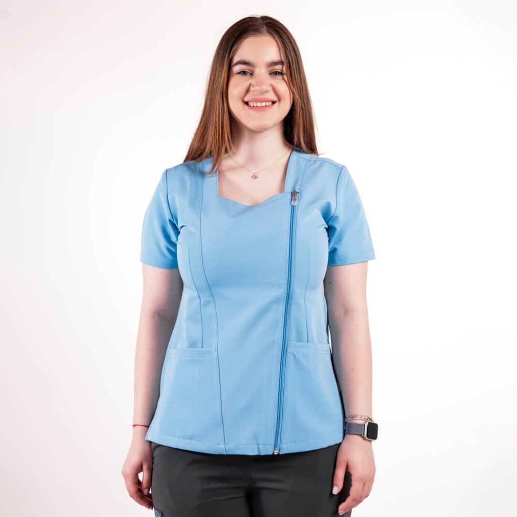Bluza medicala Lotus Flex, stretch, albastru ciel, TRS-NP11 XL