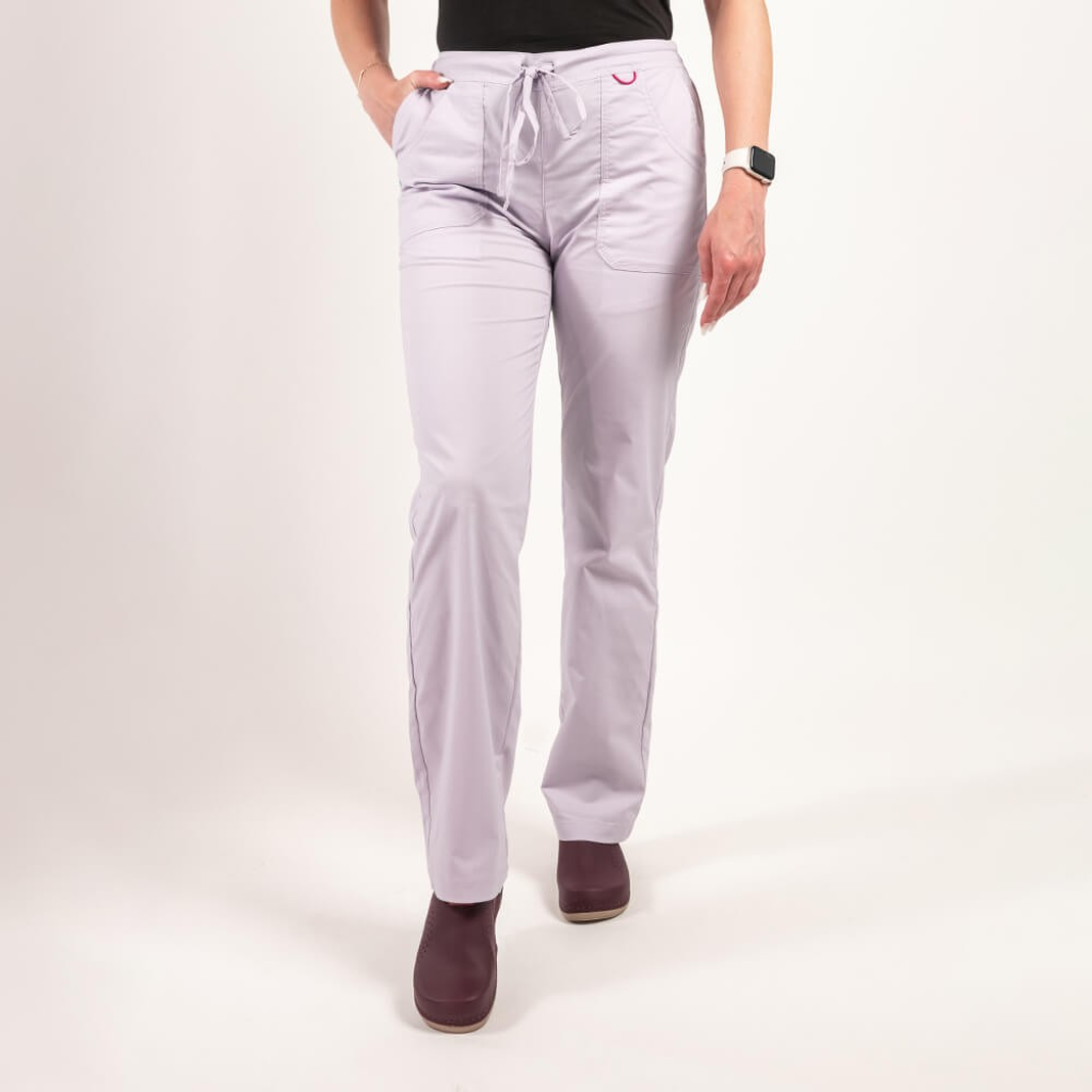 Pantaloni medicali Lotus Flex, stretch, cu elastic si snur, mov deschis, CVC-SP2 S
