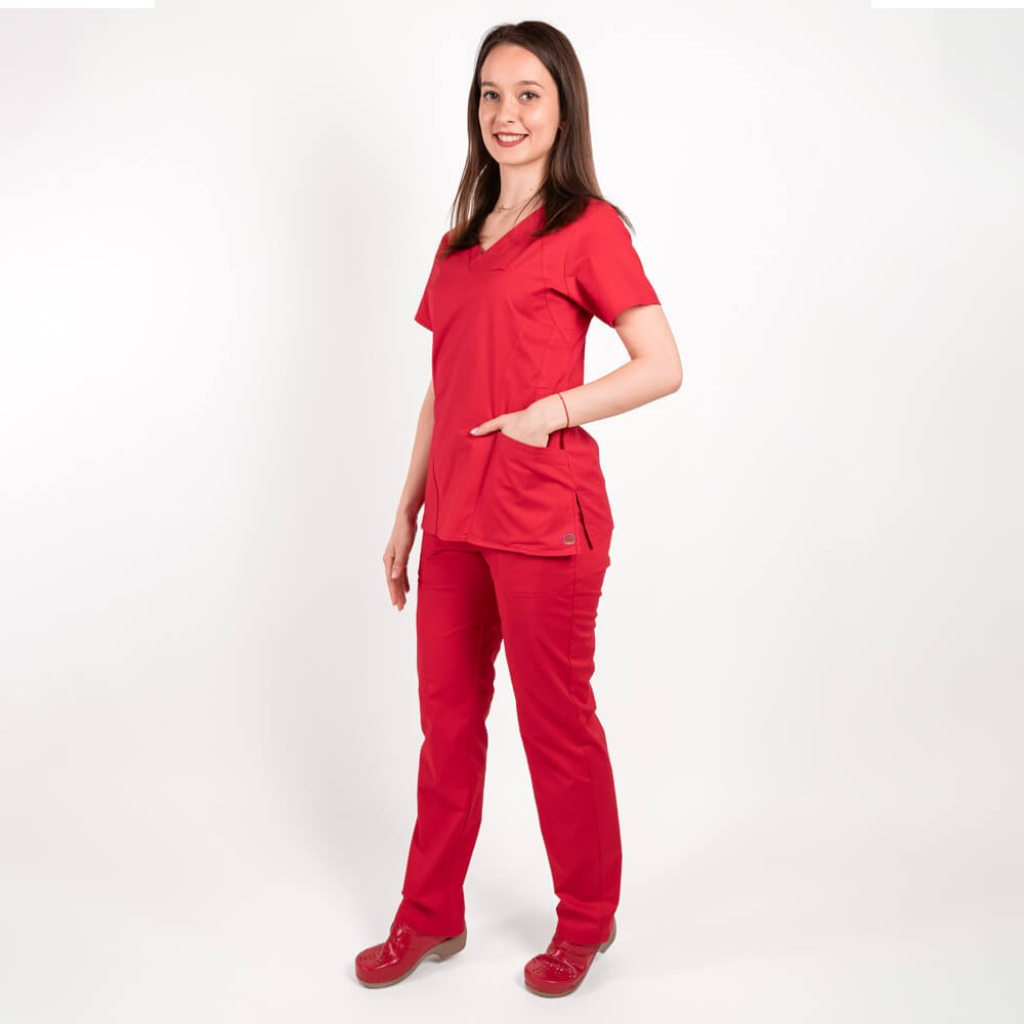 Costum medical Lotus Flex, stretch, rosu, CVC-NP4 CVC-SP2 M
