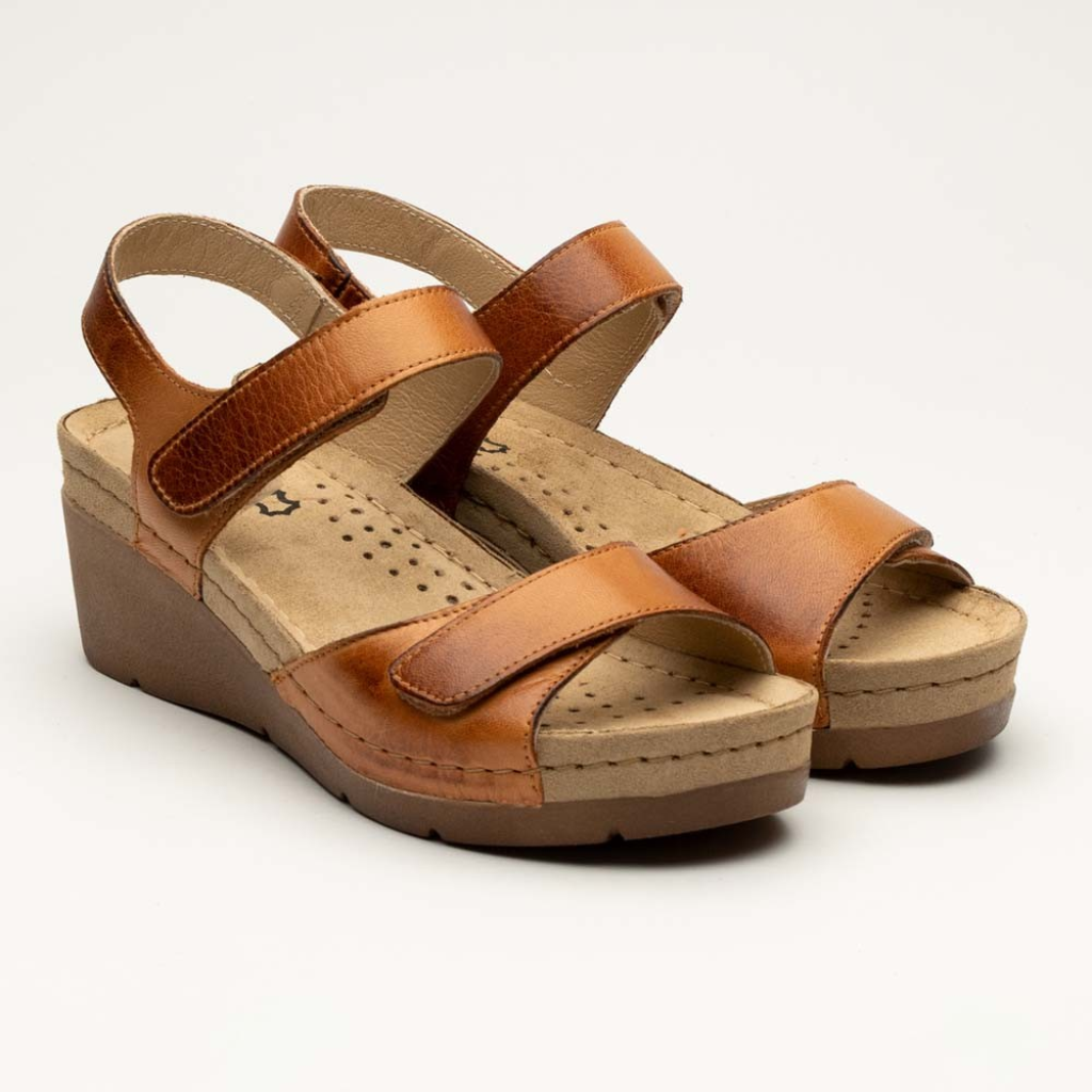 Sandale Leon 1041, din piele, de vara, maro 39