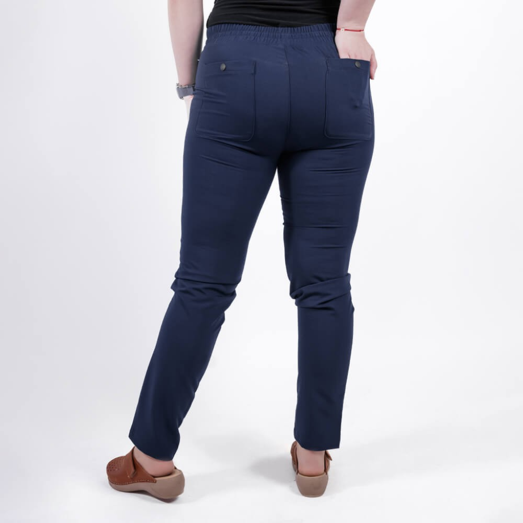 Pantaloni medicali Lotus Flex, stretch, cu snur, bleumarin, TRS-SP9