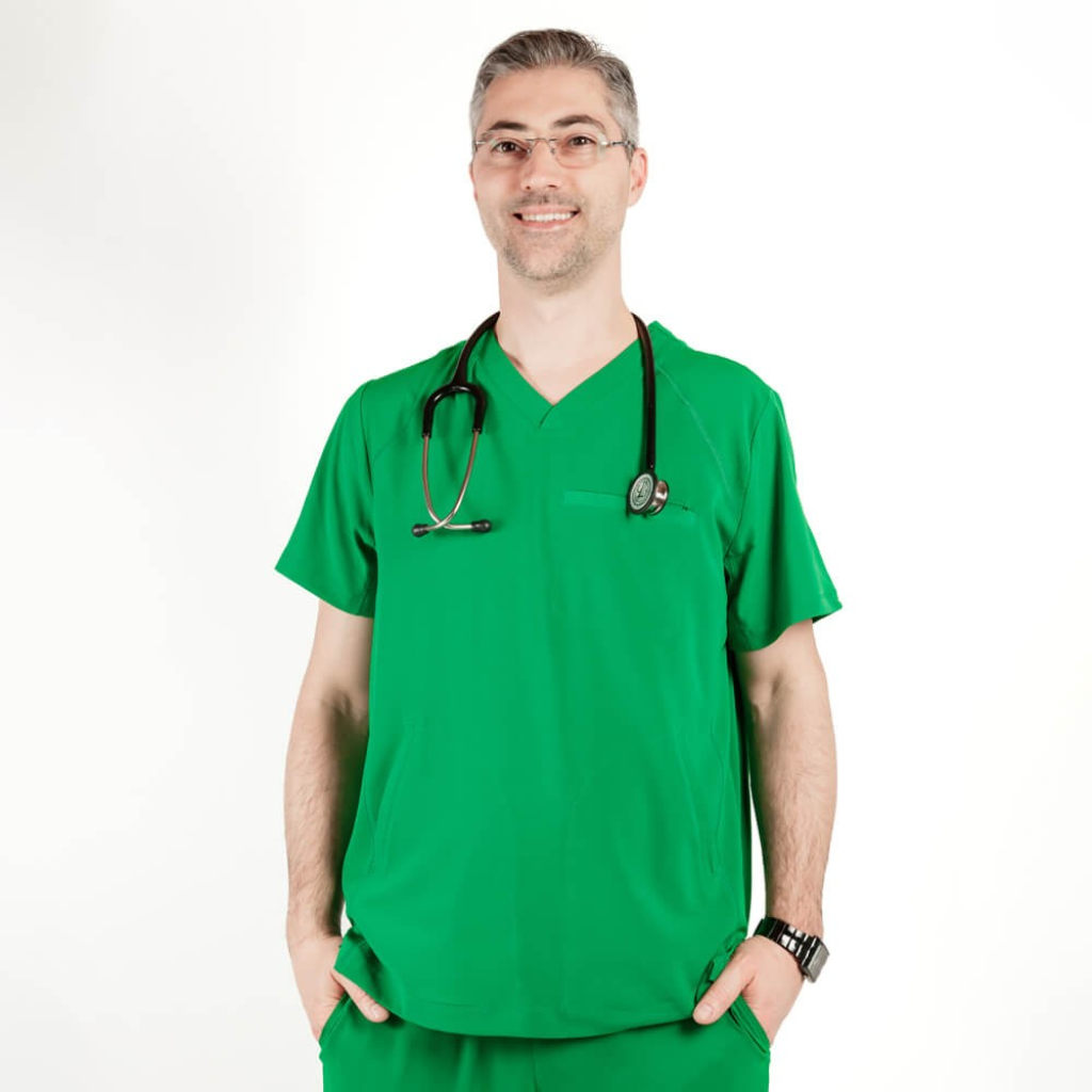 Bluza medicala Lotus Flex, stretch, verde chirurgical inchis, TS-NP9