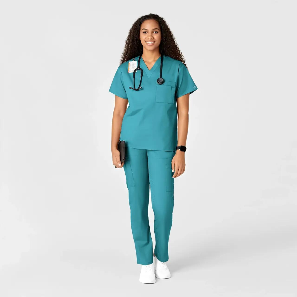 Pantaloni uniforma medicala, WonderWork, 505-TEAL