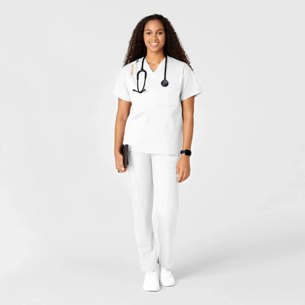 Pantaloni uniforma medicala, WonderWork, 505-WHIT